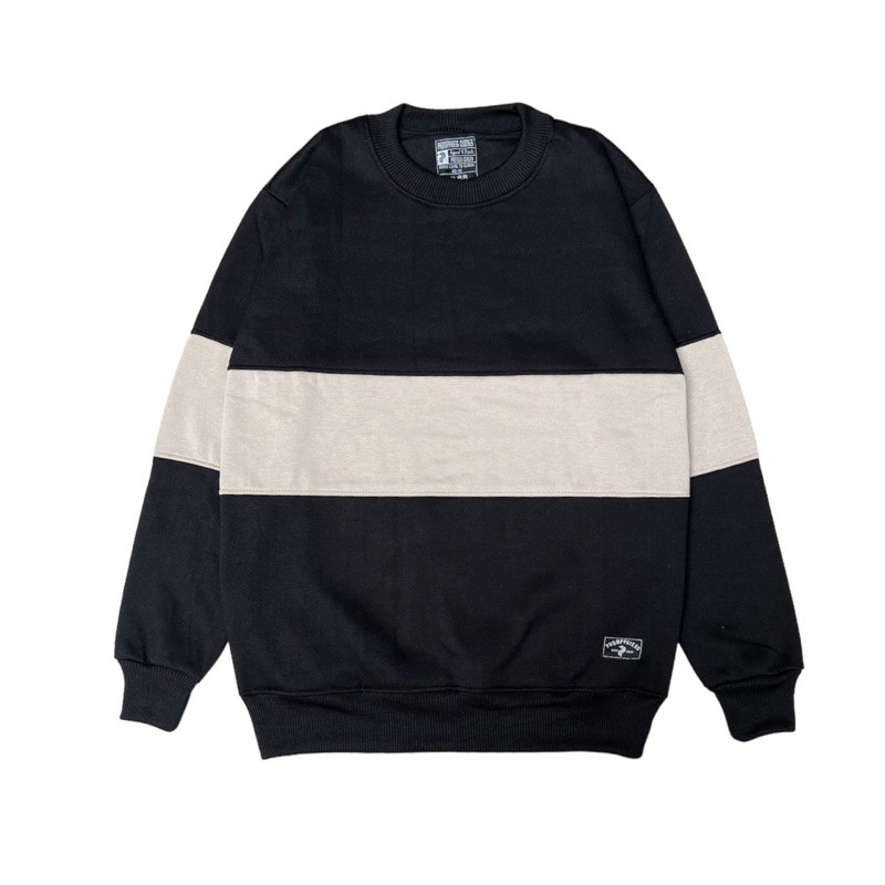 Sweater Crewneck Kombinasi Sweater Crewneck Pria Wanita Sweater Oversize SIZE S - 5XL