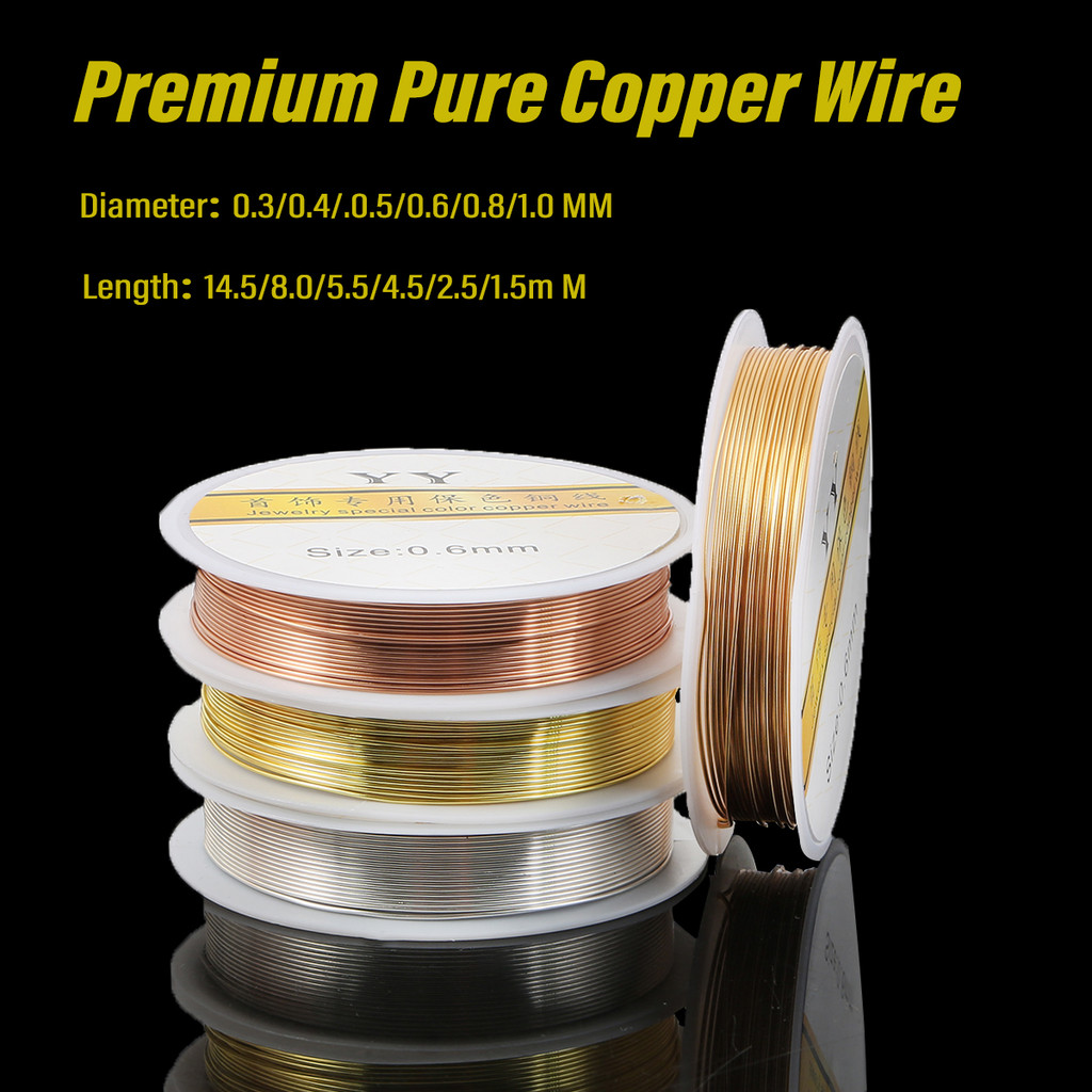 

0.3mm-1.0mm Premium Pure Copper Wire | Anti-Corrosion & High Flexibility | Jewelry Crafting Beading Wire Wrapping Gold/Silver