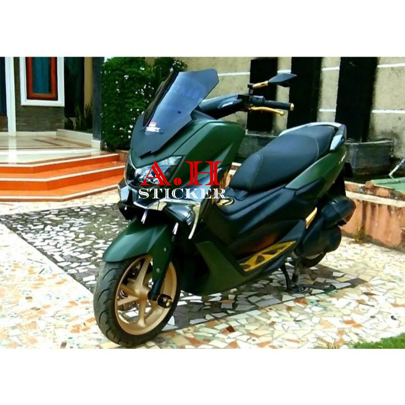 Sticker scotlite hijau army skotlet hijau tua mettalik krom doff skotlet motor green army bahan prem