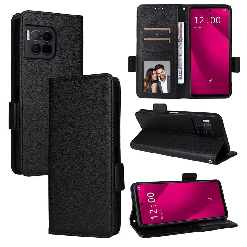 leather Flip Phone case T-Mobile Revvl 7 Pro 5G  Luxury Flip PU Leather Wallet Lanyard Stand Holder 