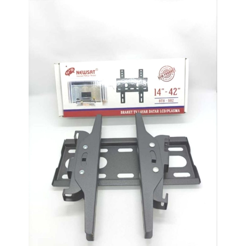 BRACKET TV ADJUSTABLE 14"- 42" 14in - 42in NEWSAT BTH-982 KAKI TV BREKET TV NEW SAT GANTUNGAN TV