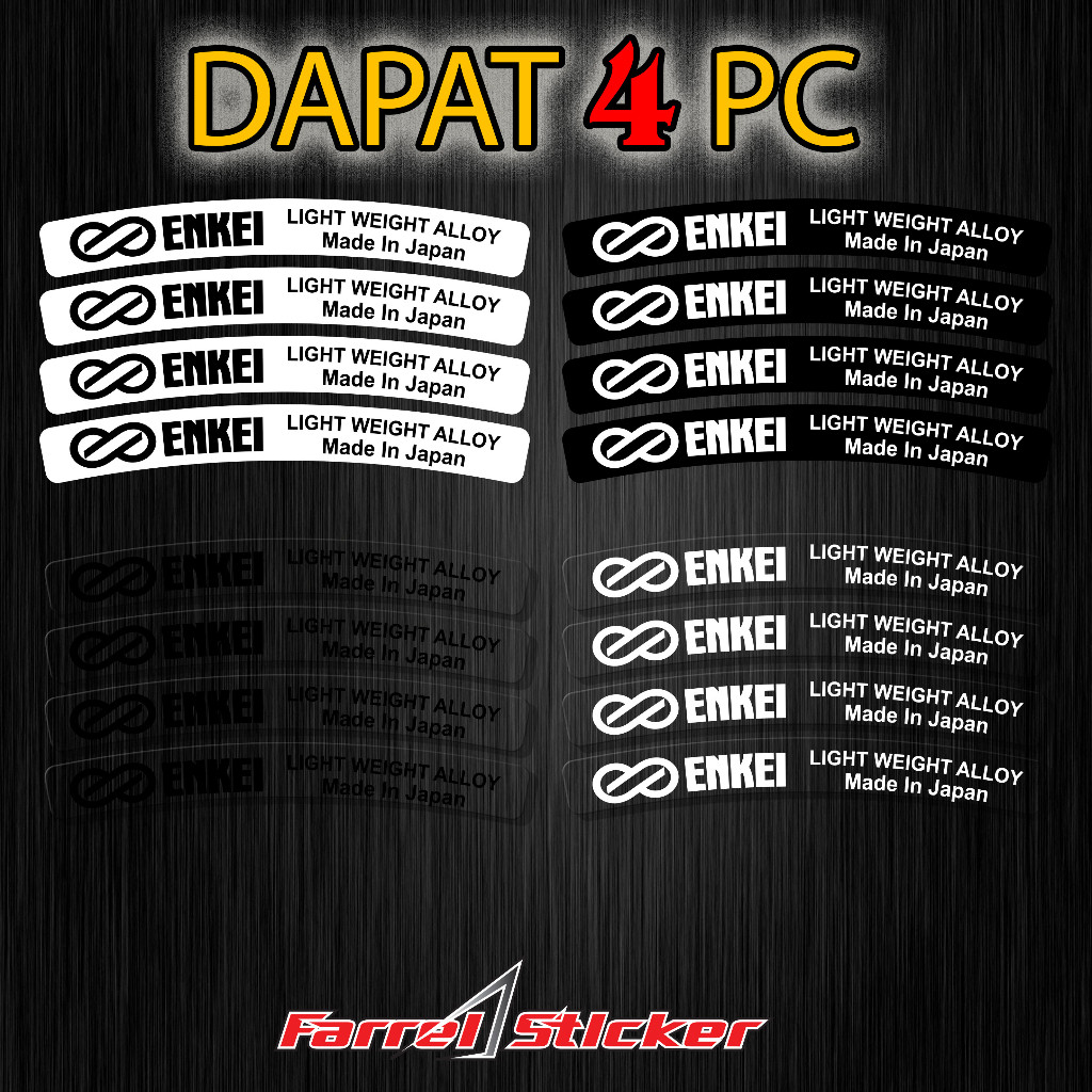 Stiker Cutting Velg  Enkei Made In Japan Motor Termurah