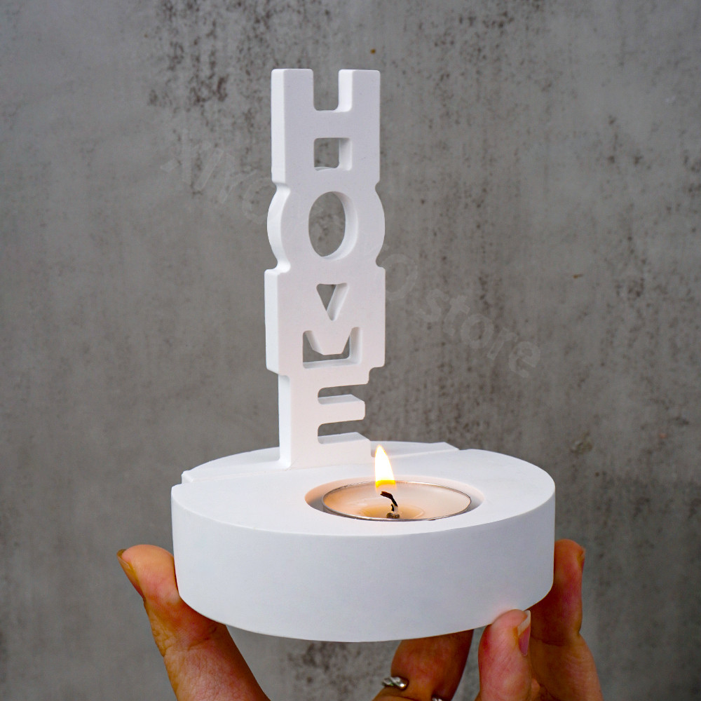 

HOME Alphabet Candlestick Silicone Mold 3D Letters Candle Holder Plaster Cement Mould DIY Epoxy Resin Craft Gift Mold Home Decor
