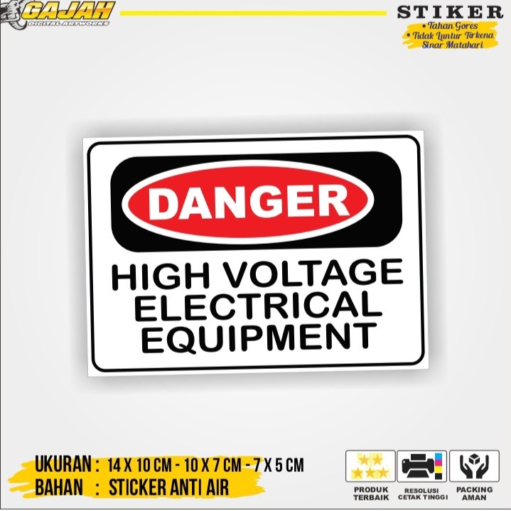 Sticker Sign High Voltage Electrical Equipment Stiker / Stiker High Voltage / Stiker K3 / Stiker LIs