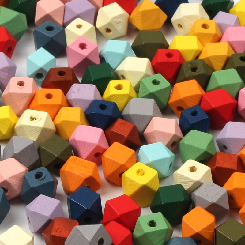 

10/30Pcs 10 20mm Multicolor Natural Octagon Wooden Beads Geometry Loose Spacer Beads for Jewelry Making DIY Accessories