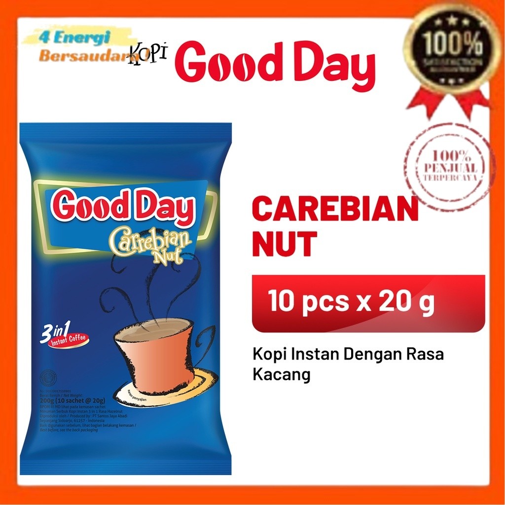 

Kopi GOOD DAY Carribean Nut 1 Pack (10 x 20 gr) 4 Energi Bersaudara