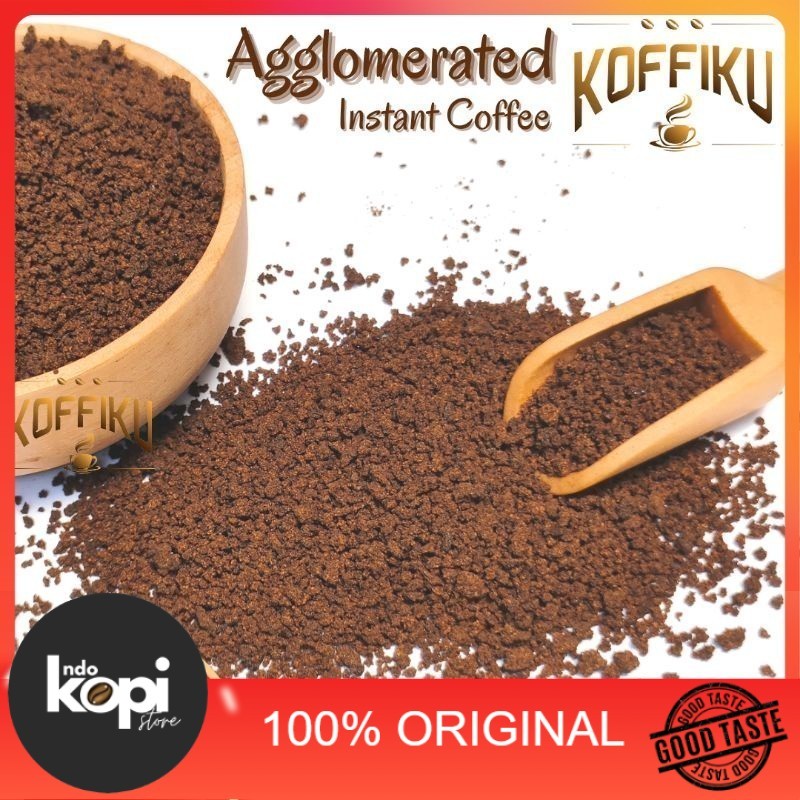 

KOFFIKU Kopi Hitam Agglomerat Tanpa Ampas [BULKY] Spray Dried Agglomerated Black Instant Coffee 1000 gram / Kopi Granule Indokopistore