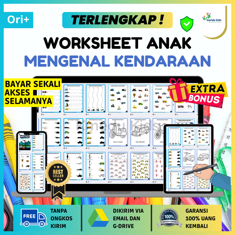 WORKSHEET KENDARAAN Buku Edukasi Worksheet Anak Lembar Ebook Ebooks E Book Books Edukasi Aktivitas A