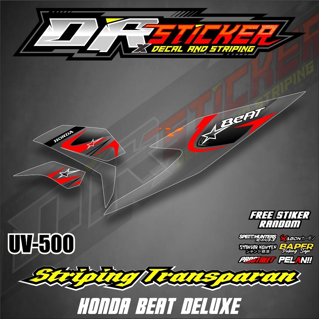 STRIPING BEAT DELUXE 2020 2021 2022-  STICKER BEAT STREET NEW SIMPEL RACING VARIASI TRANSPARAN UV