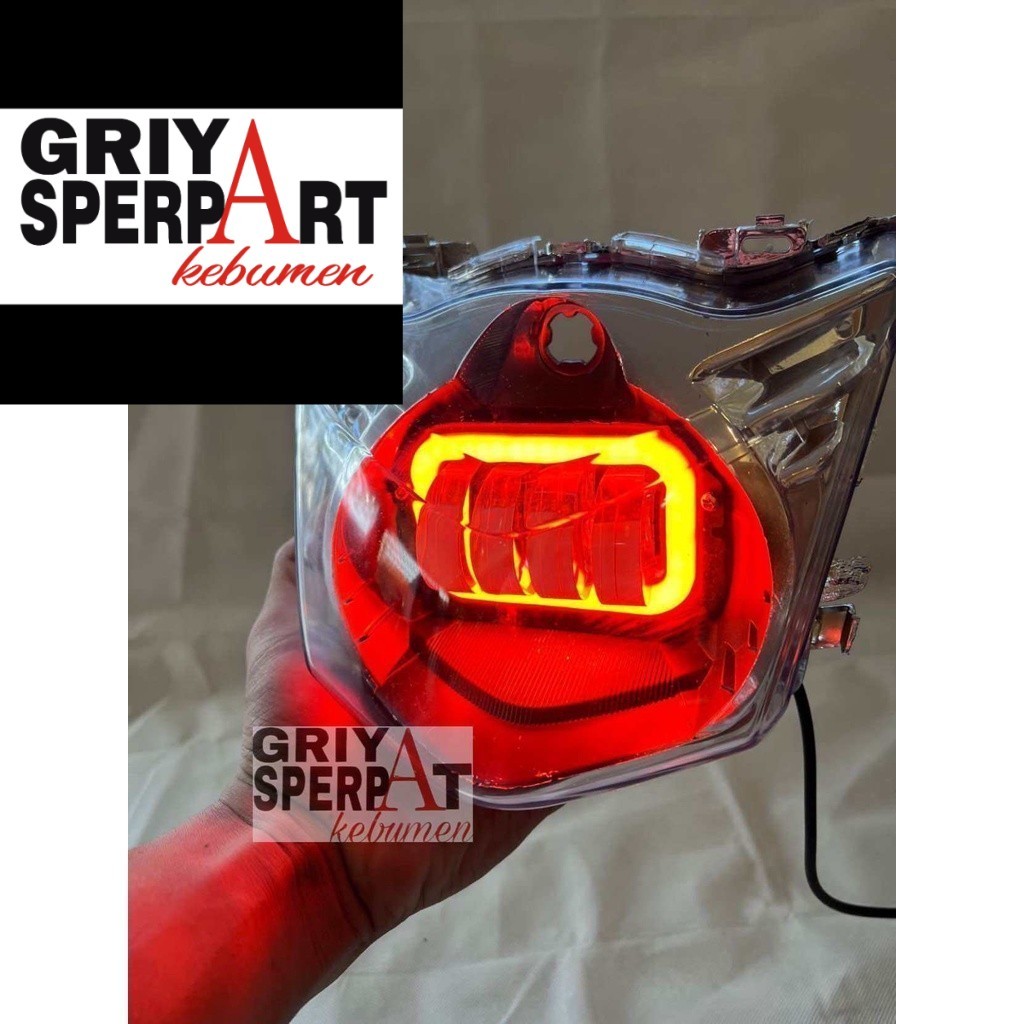 LAMPU DEPAN BEAT KARBU BEAT LAMA  LED 4 LENSA