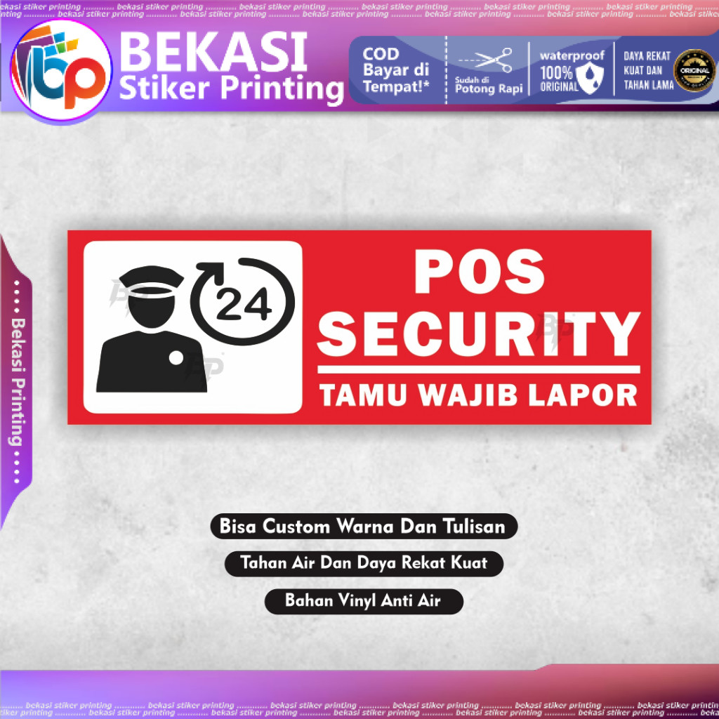 

Stiker Pos Security Stiker Pos Keamanan Stiker Pos satpam Stiker tamu wajib lapor stiker pos security 24 jam