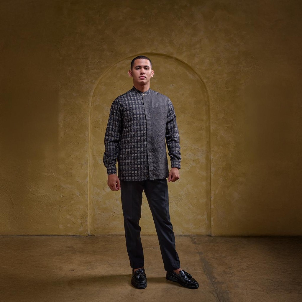 ZM Zaskia Mecca - Kien Kemeja Koko Pria Lengan Panjang - Teman Serumpun - Edisi Kamboja