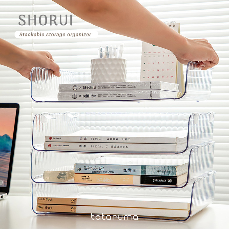 

TATARUMA Shorui - Stackable Storage Organizer 2 Tumpuk Tempat Dokumen Kertas Buku Alat Tulis Multifungsi Serbaguna
