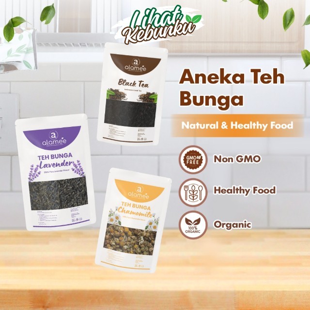 

ALAMEE Teh Hijau Green Tea Daun Jati Cina Chamomile Bunga Telang Flower Tea Senna Leaf Earl Grey LIHAT KEBUNKU