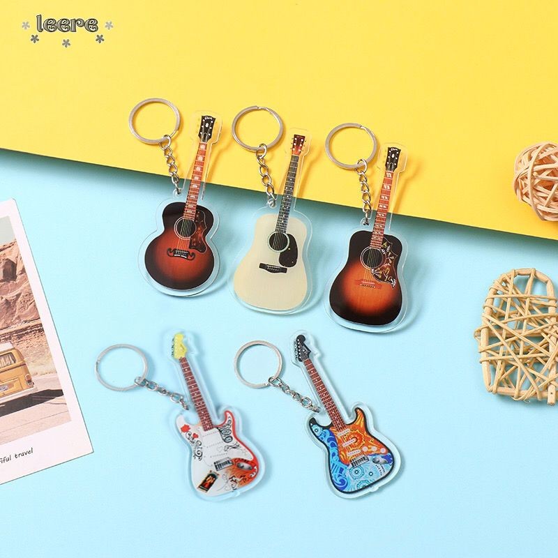 COD Gantungan Kunci Gitar Liontin Bass Kreatif Gantungan Kunci Gibson Hummingbird -Le