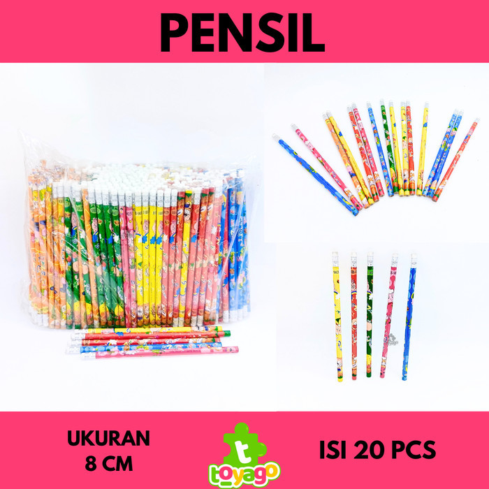 

Pensil HB bergambar karakter pensil grosir isi 20 pcs grosir murah (pensil + setip @360 toyagotoys)
