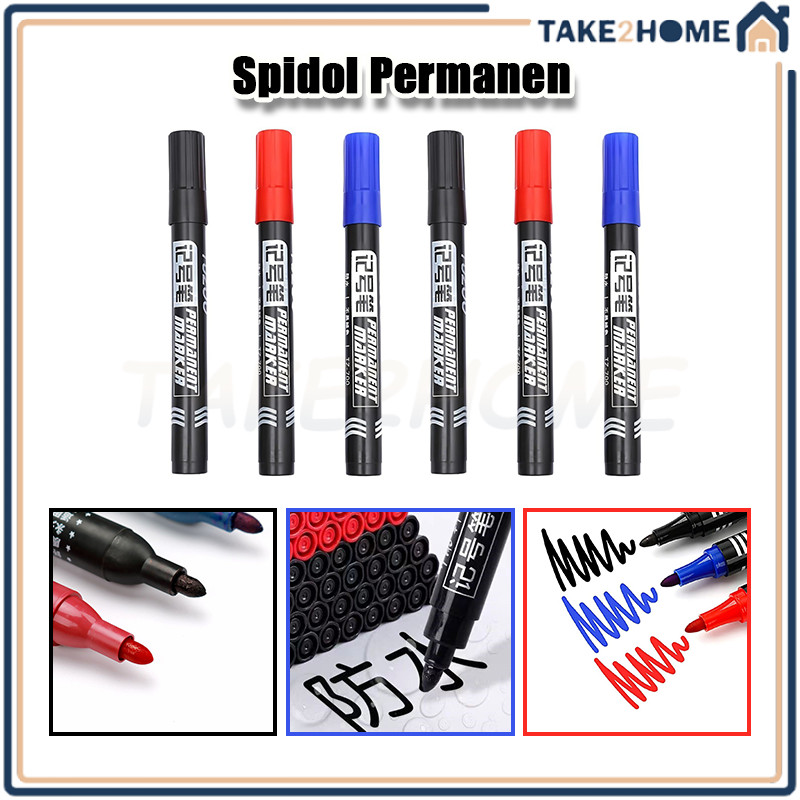 

Spidol Hitam Biru Merah/Marker Permanent Spidol/Alat Tulis Spidol/Spidol Cepat Keringl /Spidol Permanen