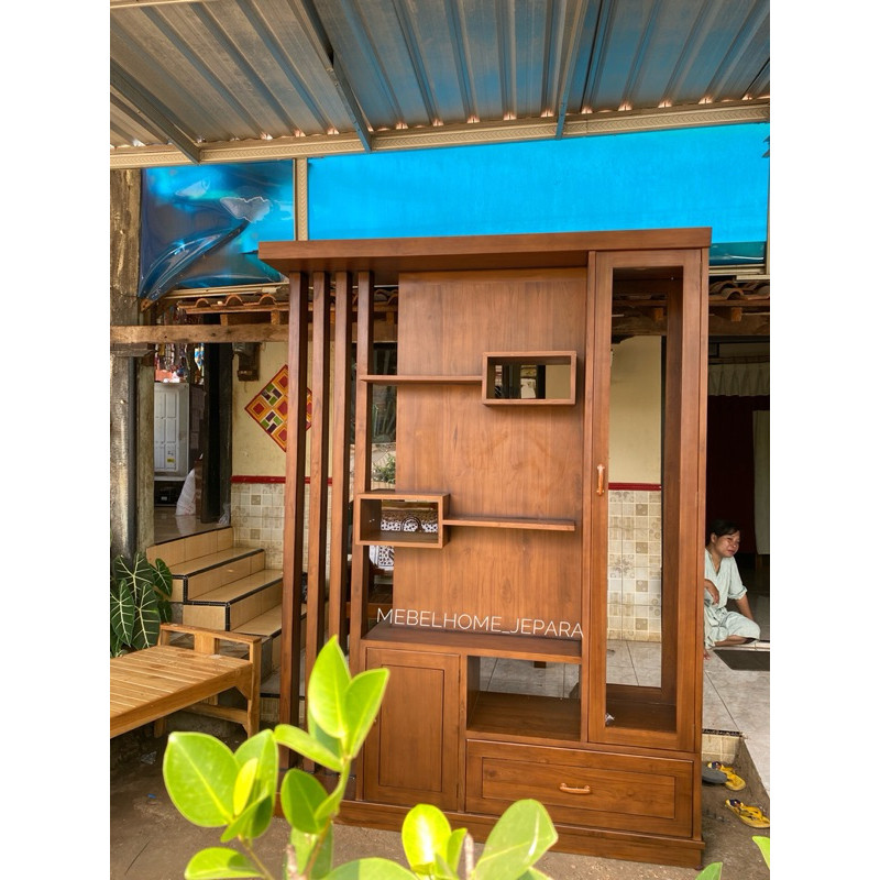 almari penyekat ruangan jati,partisi kayu jati,almari penyekat termurah kayu jati,penyekat ruangan k