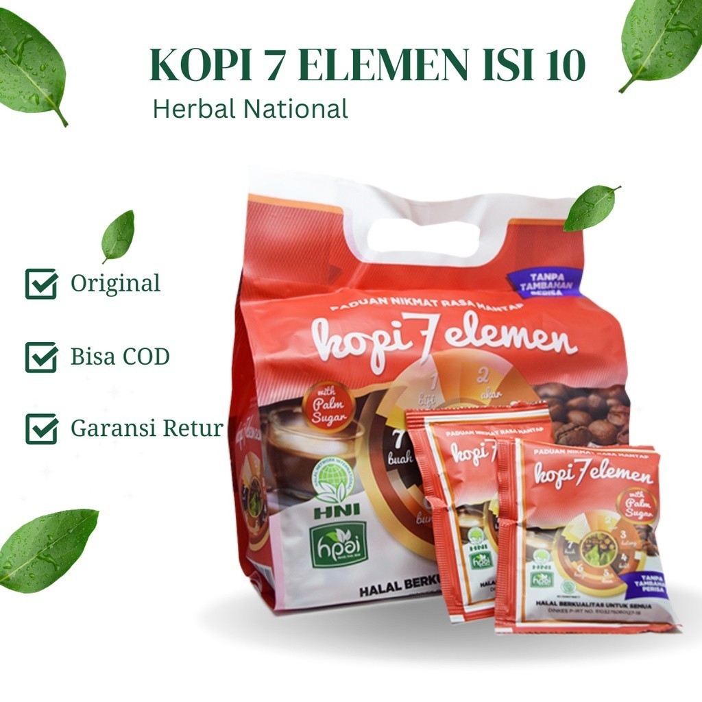 

KOPI 7 ELEMEN ISI 10 SACHET - Kopi Herbal Rempah Rempah -HNI BPOM Original 100% Herbal