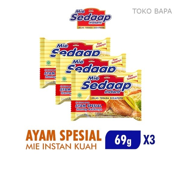 

Sedaap Mie Instan Ayam Spesial 69 gr x3