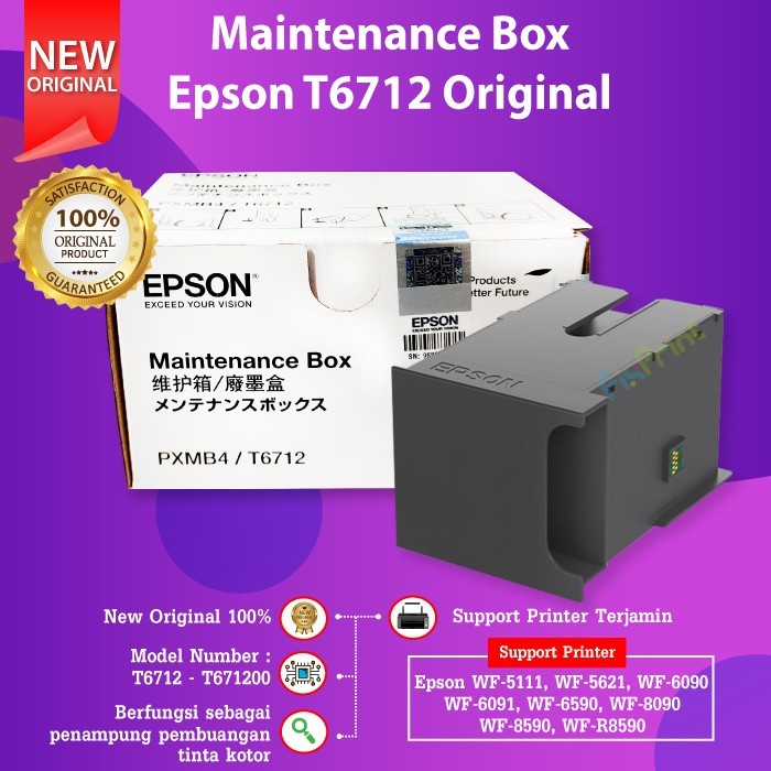 Maintenance Box Epson T6712 Busa Ink Pad Printer WF-6091 WF5111 WF5621