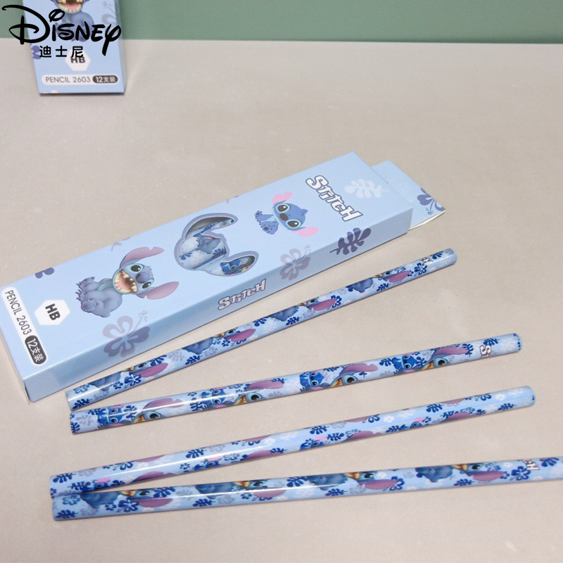 

12/60pcs Disney Lilo and Stitch hb pencil student cute wooden pencil children's painting pencil school writing stationery