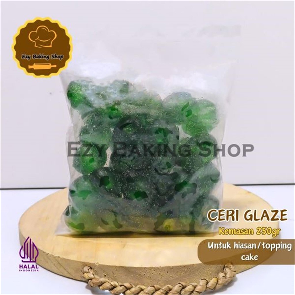 

Ceri Hijau Glace 250gr - Cherries Tanpa Tangkai / Ceri Botak