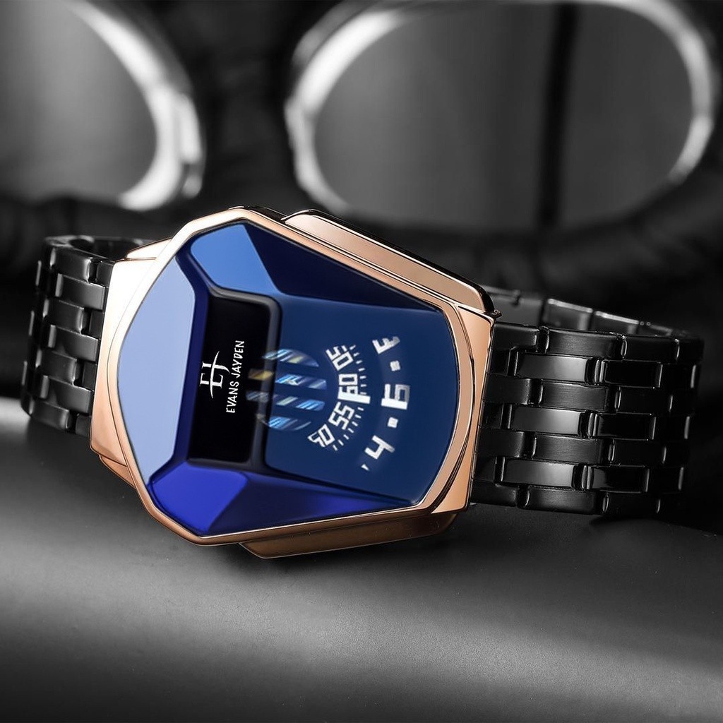 Original Evans Jayden Jam Tangan Pria 9953-1 Rantai Stainless Water Resistant 5ATM
