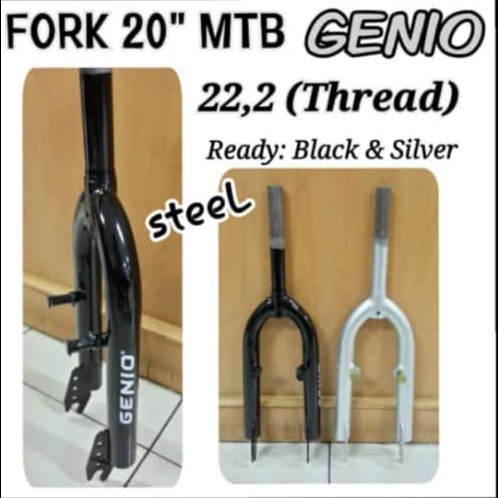 Fork Garpu Sepeda Genio 20 Inch Drat/Ulir Standar