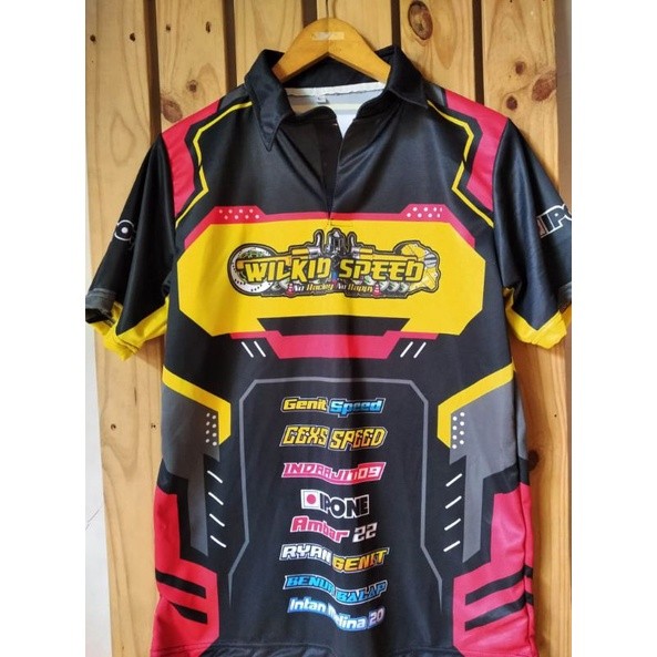 Jersey Racing / kaos balap Racing Printing costum nama dan nomor desain bebas murah