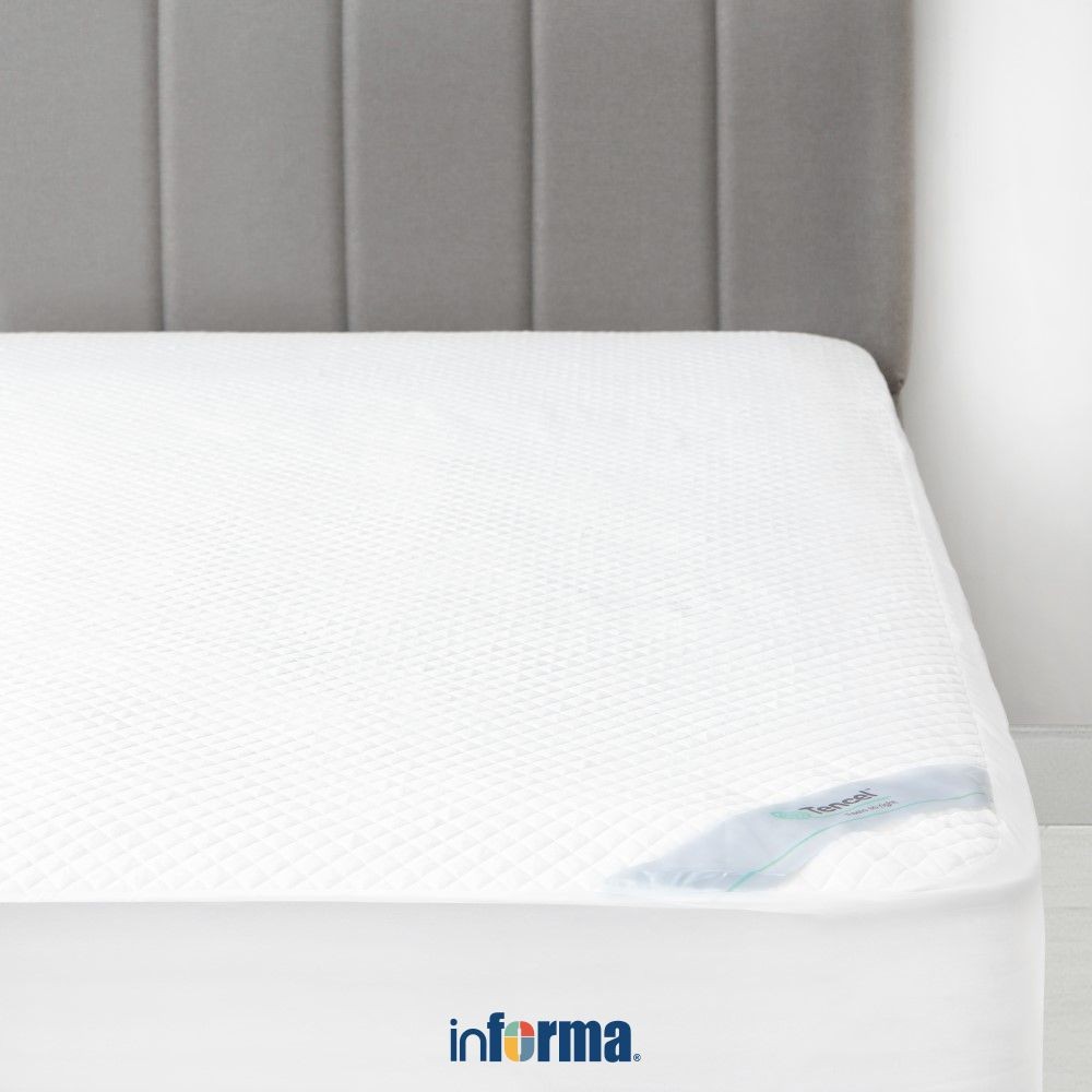 Informa Sleep 160X200 cm Pelindung Kasur Sandwich White - Tencel Lyocell Mattress Protector Penutup 