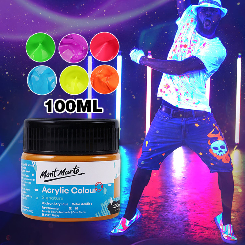 100ml Cat Akrilik Cat Glow In The Dark Cat Lukis Custom Painting Sepatu, Jaket, Tasi, Boneka Plester