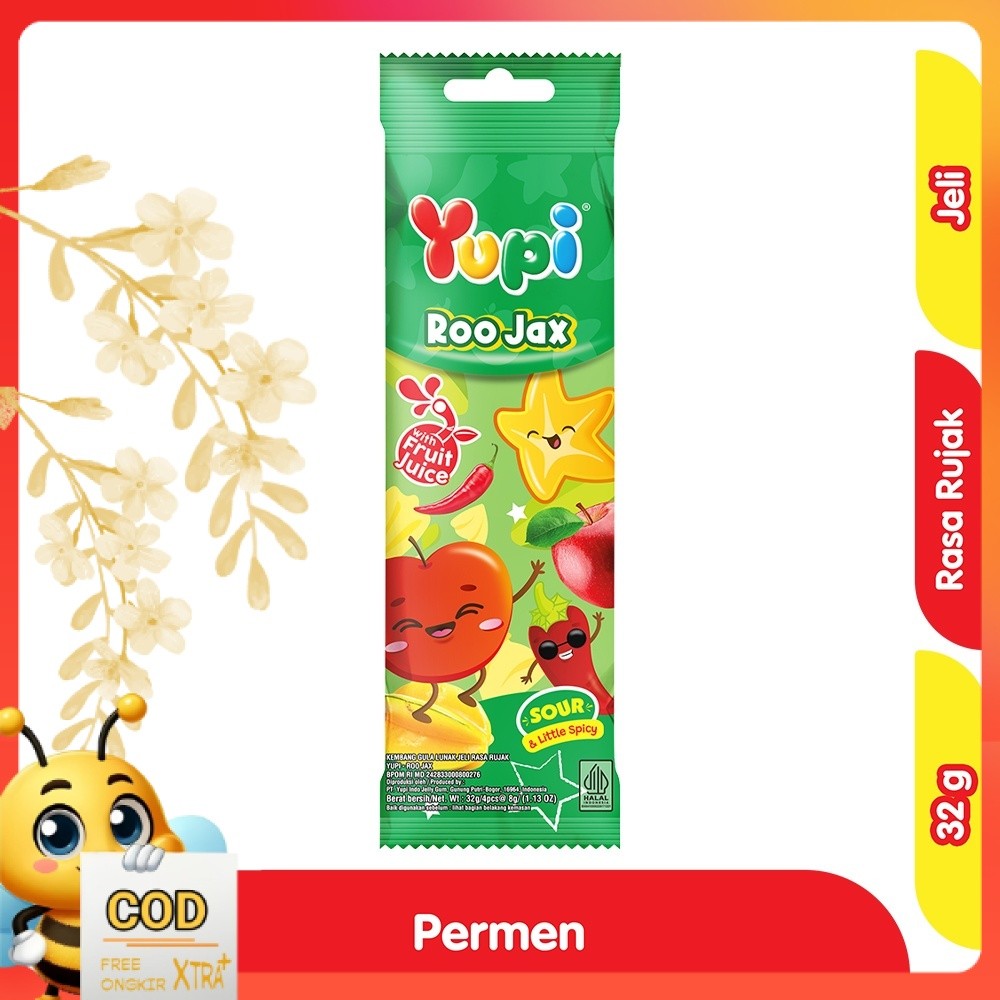 Yupi Roo Jax Permen Jeli Rasa Rujak Asam Pedas 32 g