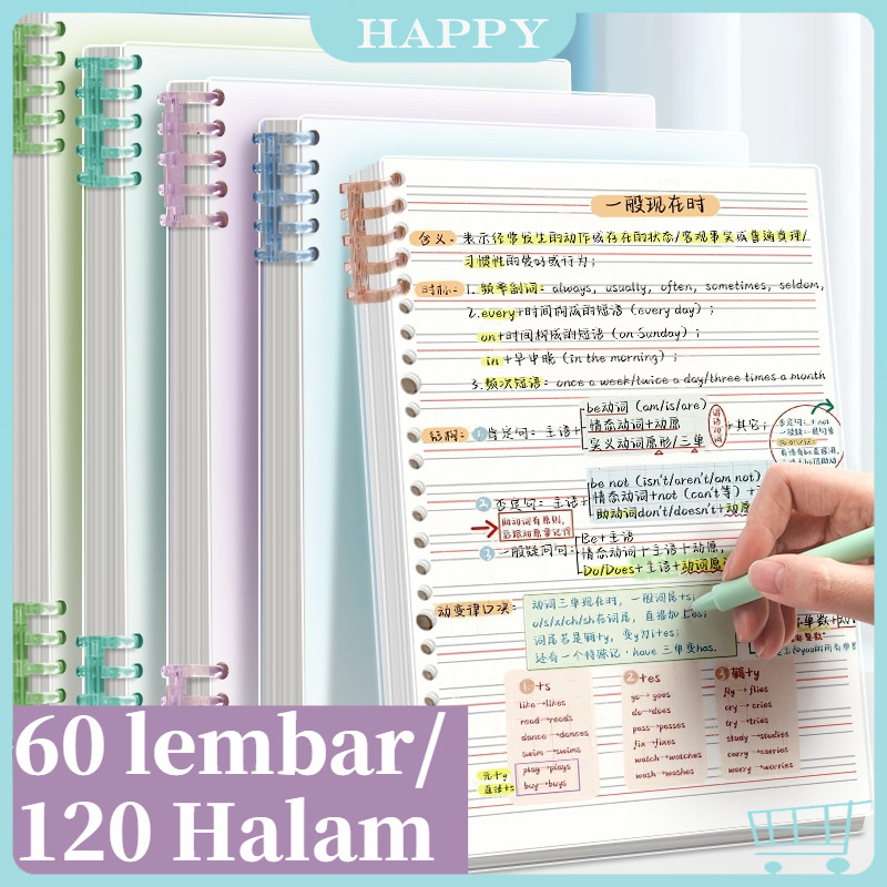 

Buku Catatan B5 A5 Buku Tulis Sekolah Lucu Ring Notebook Aesthetic Lose Leaf Binder