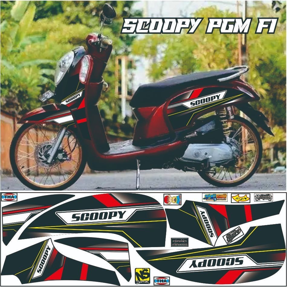 VARIASI STRIPING SETIKER SCOOPY FI OLD 2012 2013-2016 VARIASI LIST MOTOR DESAIN MINIMALIS STRIPING L