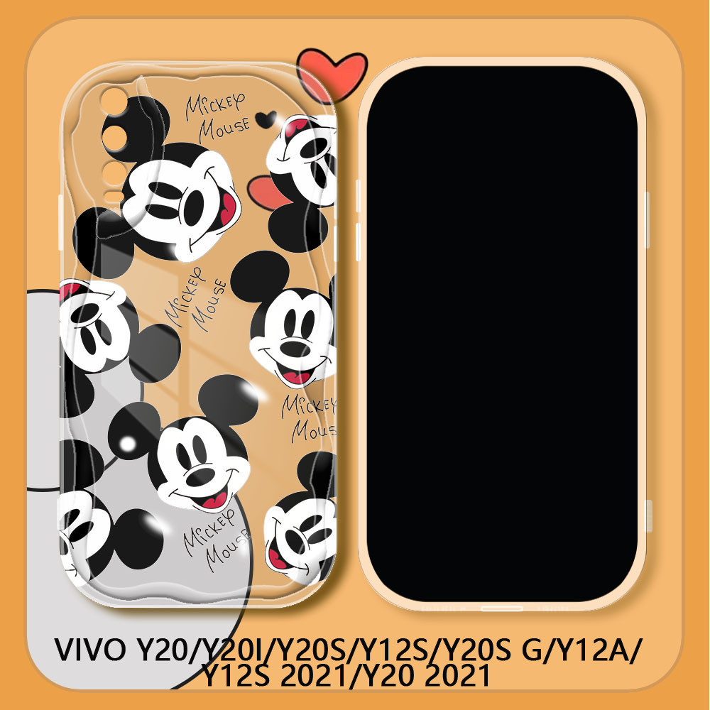 Case Hp Vivo Y20 Y20S Y20T Y20g Y21a Y21i Y12s 2021 Y12A Cartoon Mickey Minnie Mouse Couple Phone Ca