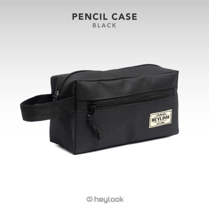 

[Ready] TEMPAT PENSIL ANAK ATK Sekolah Kuliah Kerja HEYLOOK - PENCIL CASE - Black