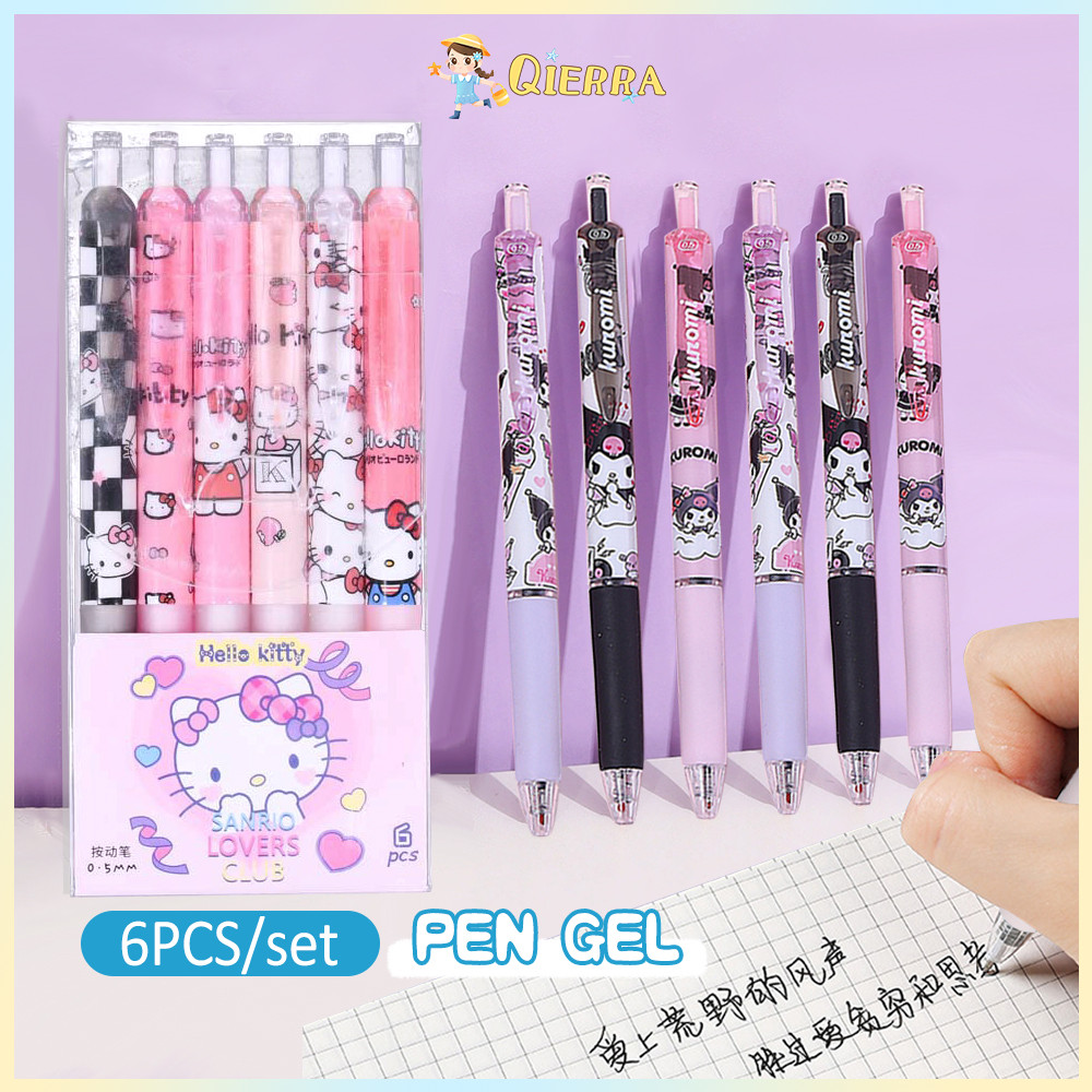 

Qierra 0.5Mm Pulpen Set Karakter Lucu Pulpen Mekanik Isi 6Pcs Bolpoin Gel