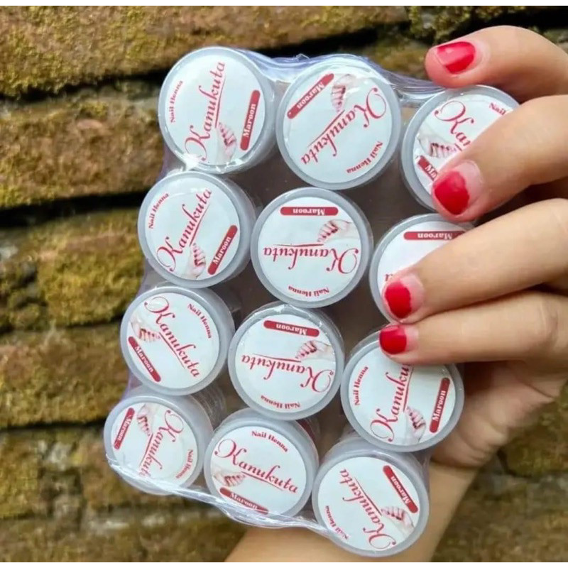 [F] [PROMO 1 LUSIN] KANUKUTA BPOM/ HENNATA nail art isi 12pcs ( 1lusin) HALAL ( tembus wudhu)