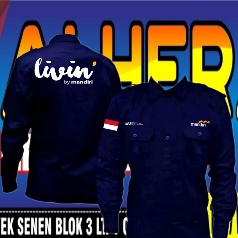 Kemeja Bank mandiri baju bank mandiri seragam bank mandiri Pdh bank mandiri Pdh kerja bank mandiri b
