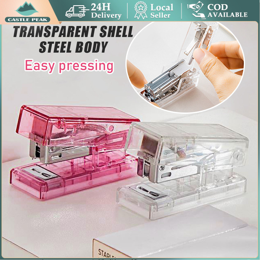 

Mini Stapler Transparan / Staples Kecil School SET / Kecil Kantor Siswa Stapler Mini