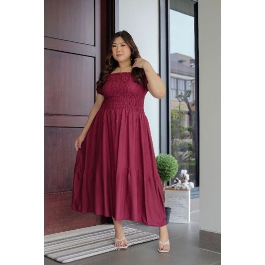 RAMIYE DRESS SABRINA SERUT JUMBO/DRESS SERUT SABRINA BIGSIZE/OFF SHOULDERS DRESS KEMBEN/S-XXXXL