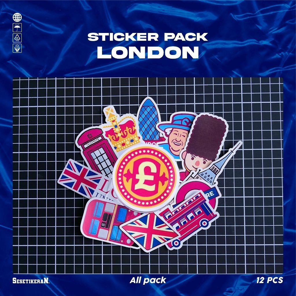 

COD✨ Sesetikeran Stiker Pack Kota London Keren Untuk Koper Laptop Skateboard