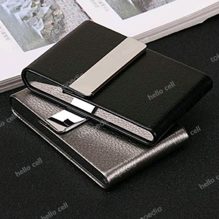 

Dompet Wallet Kartu Nama Credit Card Metal Kulit Sintetis Case Elegant