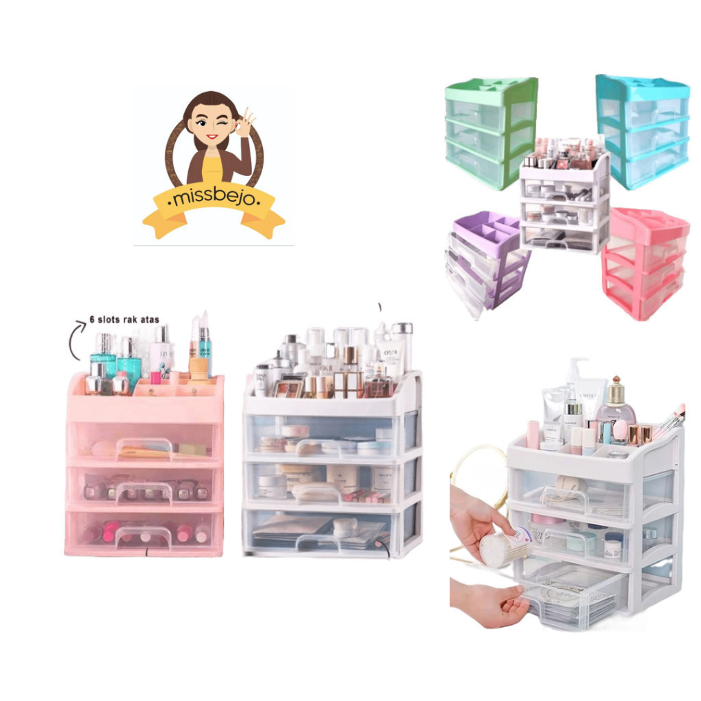 (TRILIN) Rak kosmetik Laci Kosmetik Plastik 3 Susun
