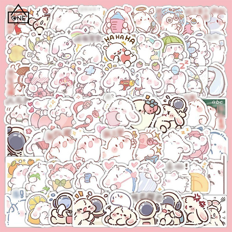

COD❤️Stiker Lucu Kartun Kelinci Merah Muda Stiker Buku Besar Stiker Telepon Dekorasi Laptop Telepon