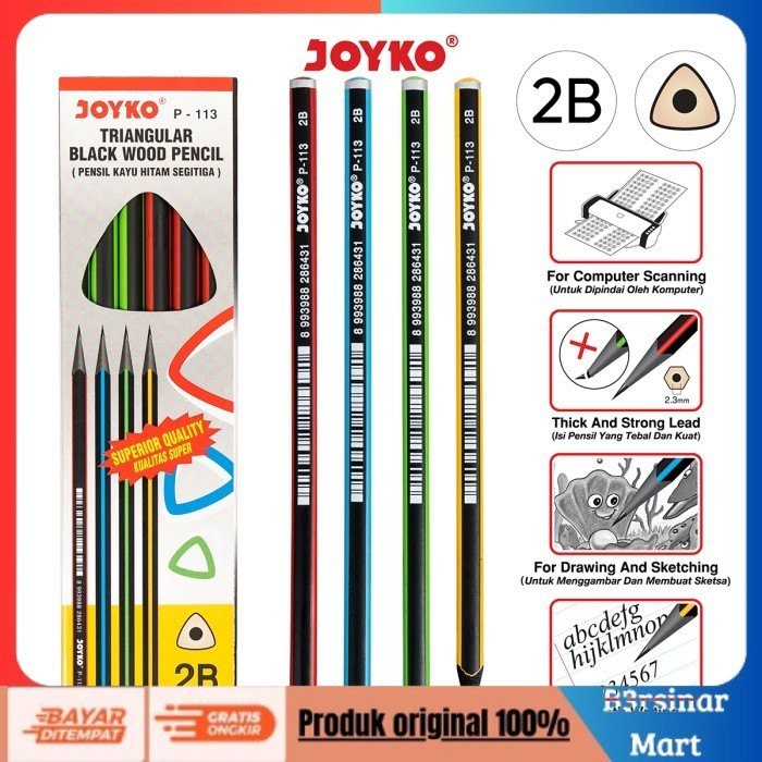 

[COD] DISKON Pencil / Pensil Joyko P113 / 2B / 1 BOX 12 PCS Berkualitas