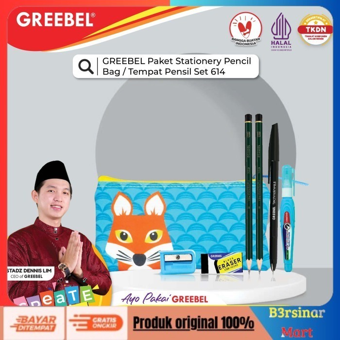 

[BAYAR DI TEMPAT] PROMO GREEBEL Stationery Pencil Bag Set 614 /Stationary/Paket Alat Tulis Set COD