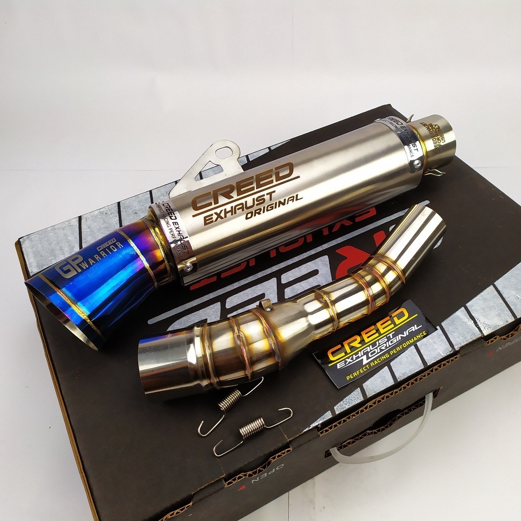 100% Original Knalpot Creed Exhaust Slencer+Slip ON for CB150R CBR 150R Ninja 250 fi/karbu R25 MT25 