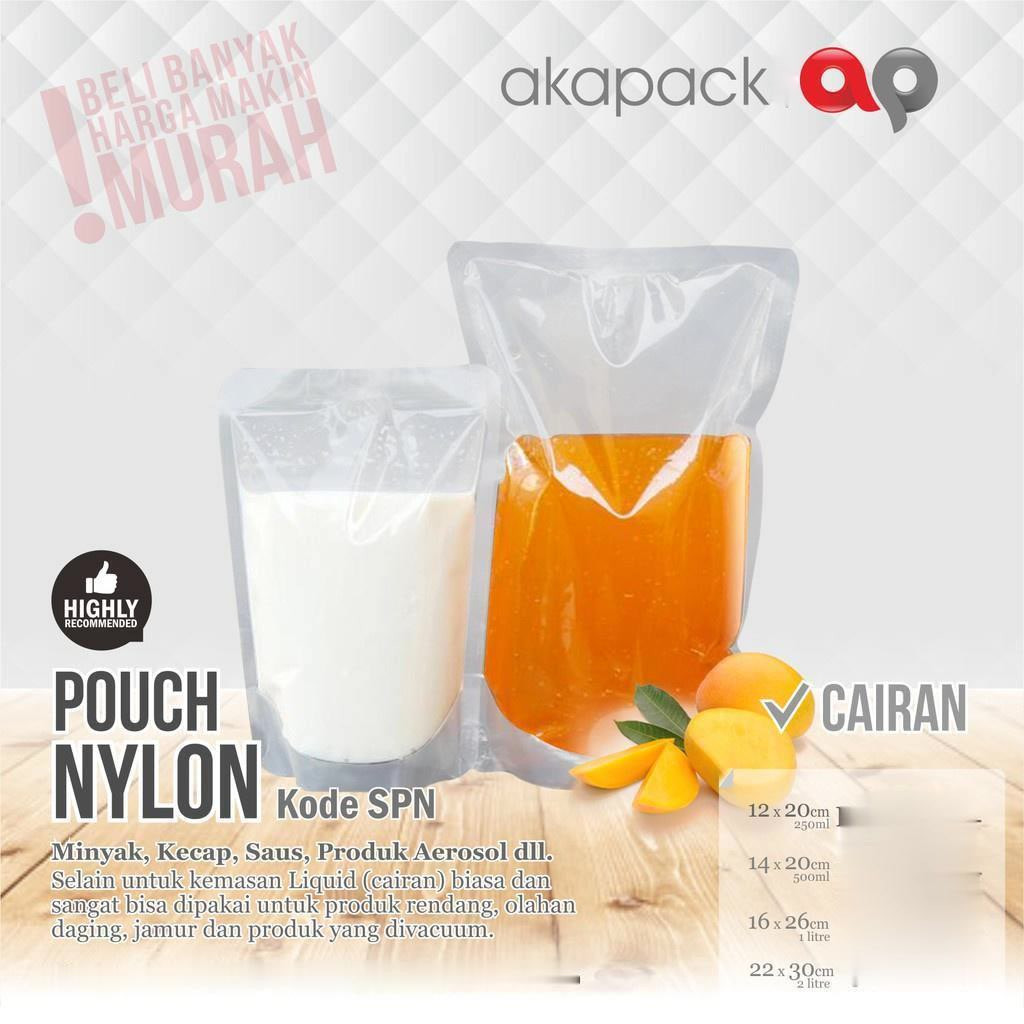 

JUAL KEMASAN STANDING POUCH NYLON CAIRAN 12X20 (250ML) - KODE SPN